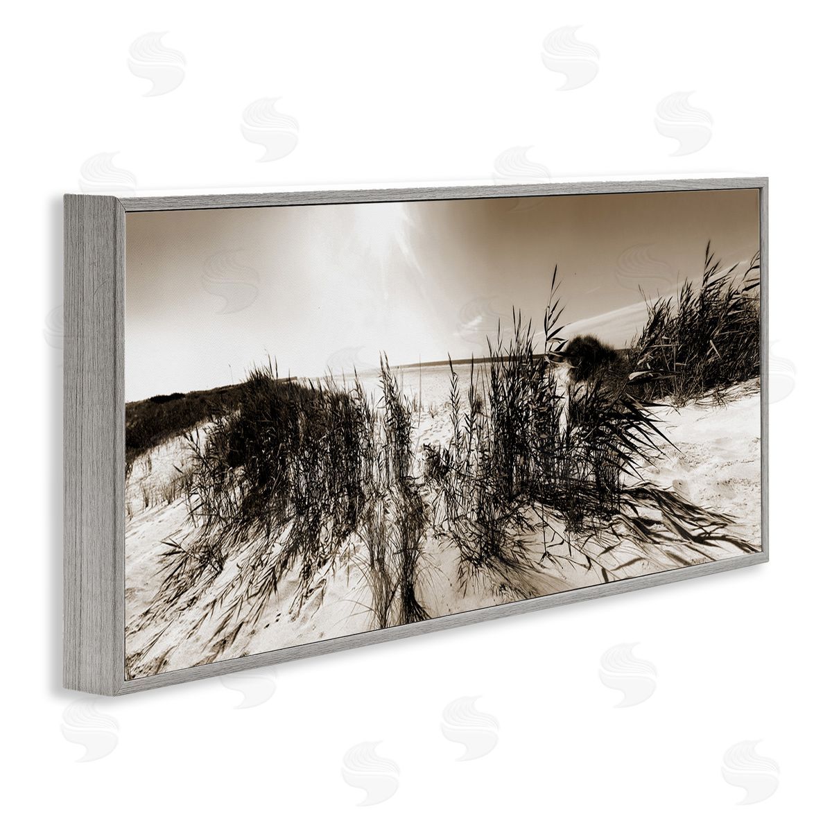 Wind In The Dunes Grey Frame Print Wall Art, Home Decor by Noah Bay