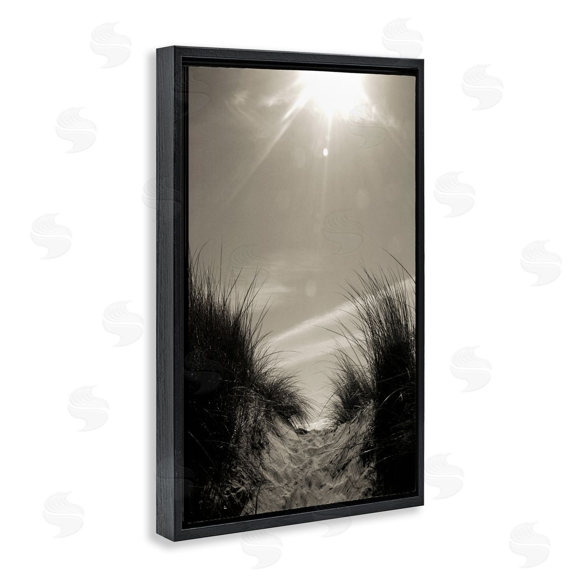 Dune Valley Landscape Black Floating Frame Canvas Wall Art, Home Decor by Noah Bay
