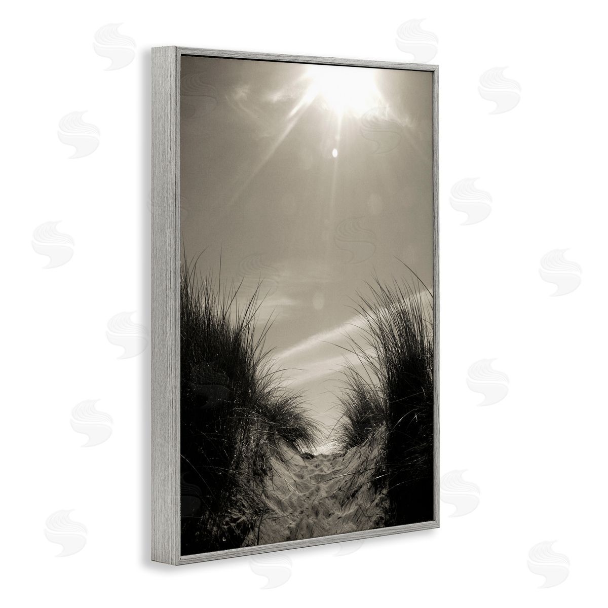 Dune Valley Landscape Grey Frame Print Wall Art, Home Decor by Noah Bay