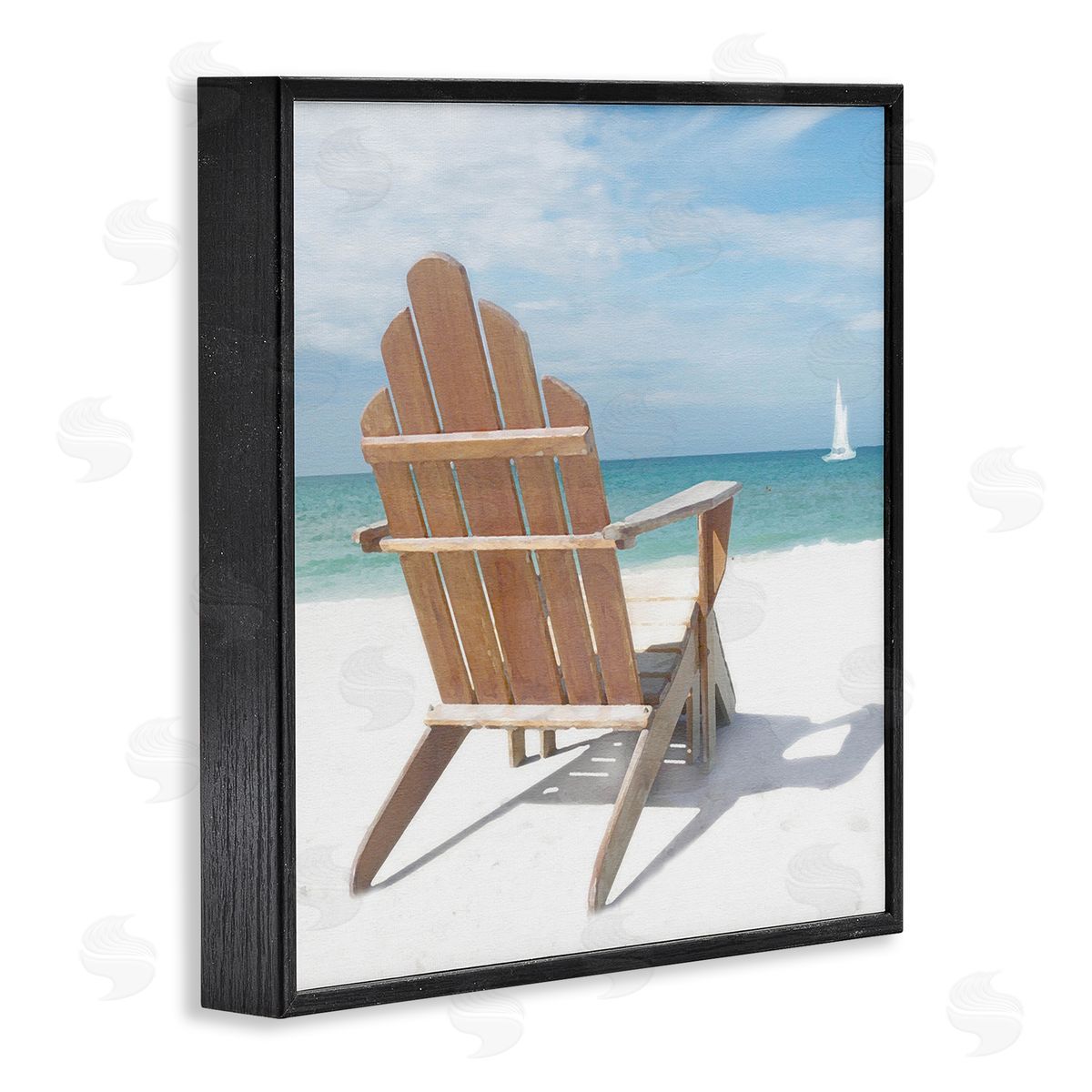 View West Beach Chair Black Frame Print Wall Art, Home Decor by Noah Bay