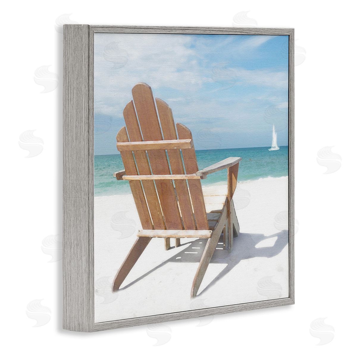 View West Beach Chair Grey Frame Print Wall Art, Home Decor by Noah Bay