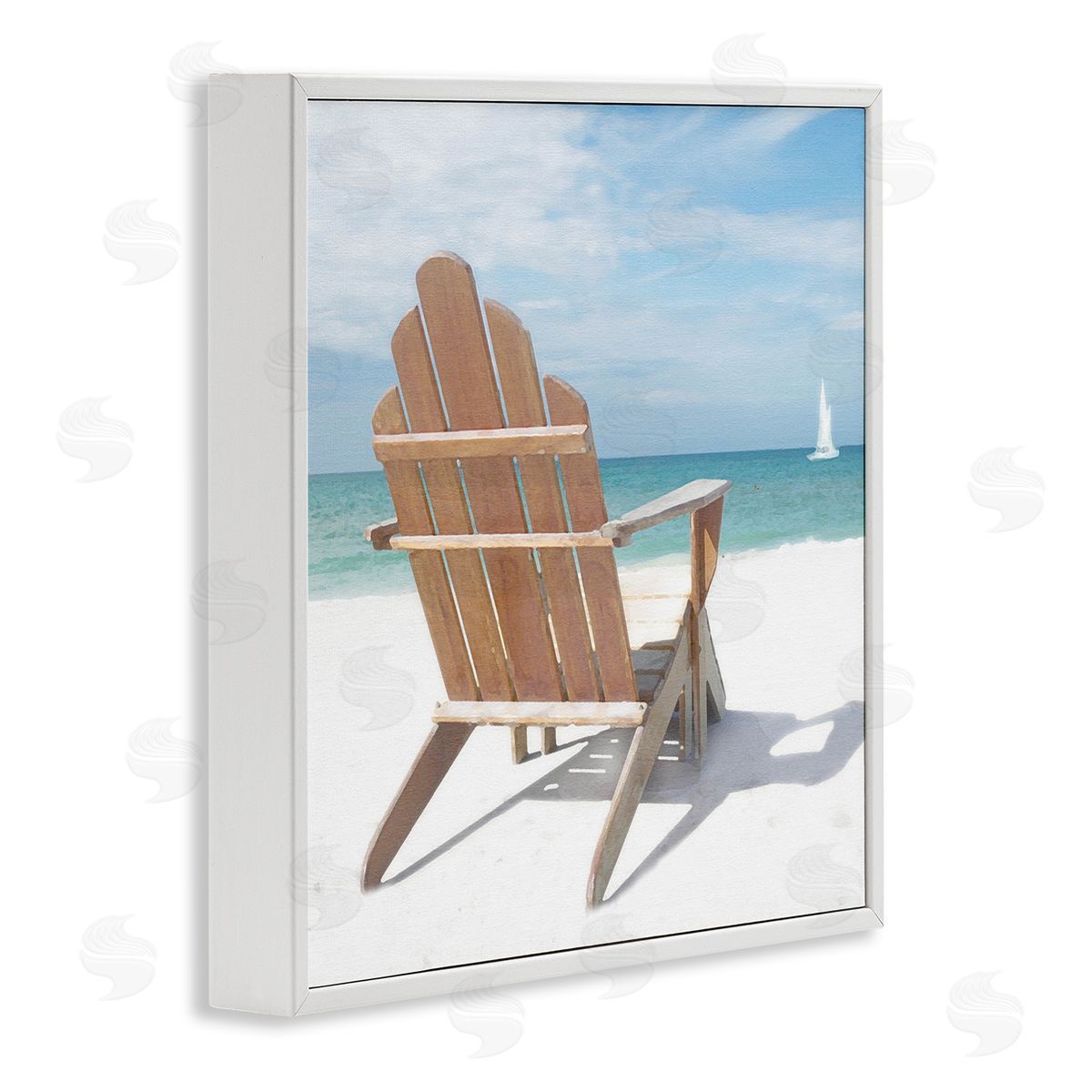 View West Beach Chair White Frame Print Wall Art, Home Decor by Noah Bay