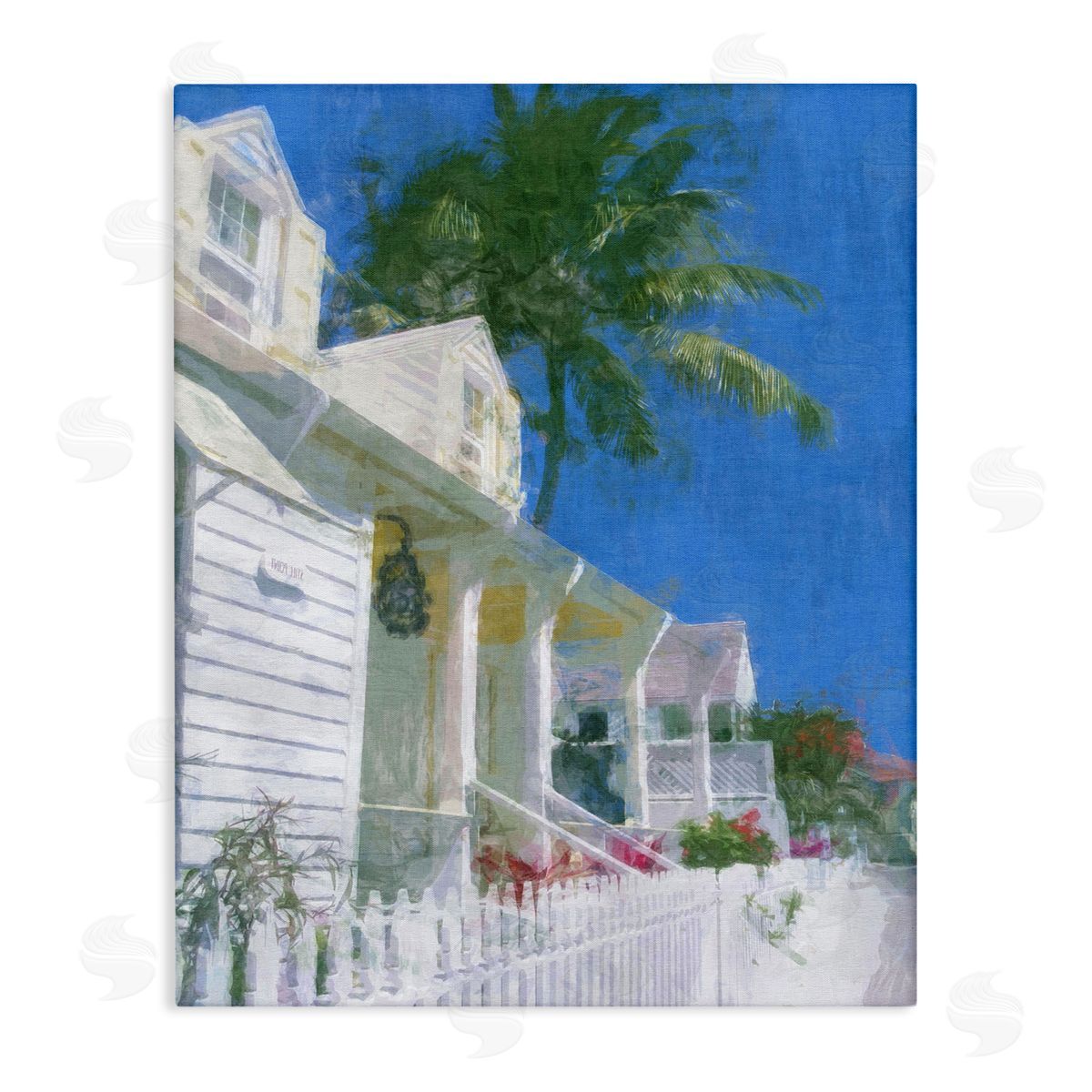 White Coastal Cottage Canvas Wall Art, Home Decor by Noah Bay