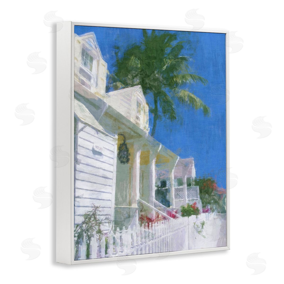 White Coastal Cottage White Frame Print Wall Art, Home Decor by Noah Bay