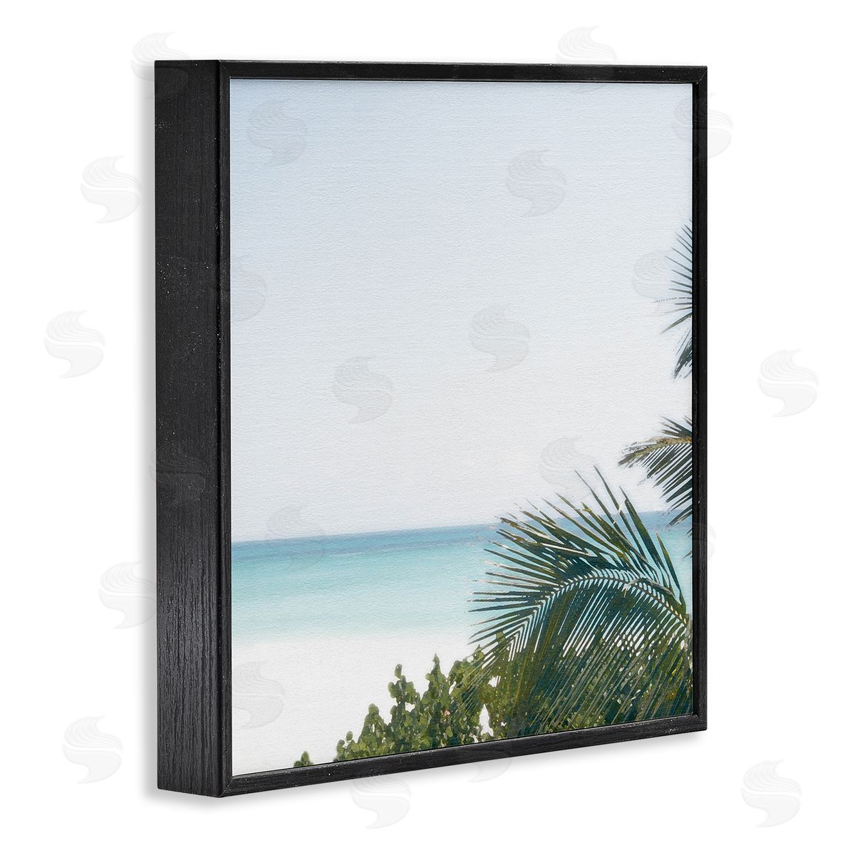 Calm Beach Palms Black Frame Print Wall Art, Home Decor by Noah Bay