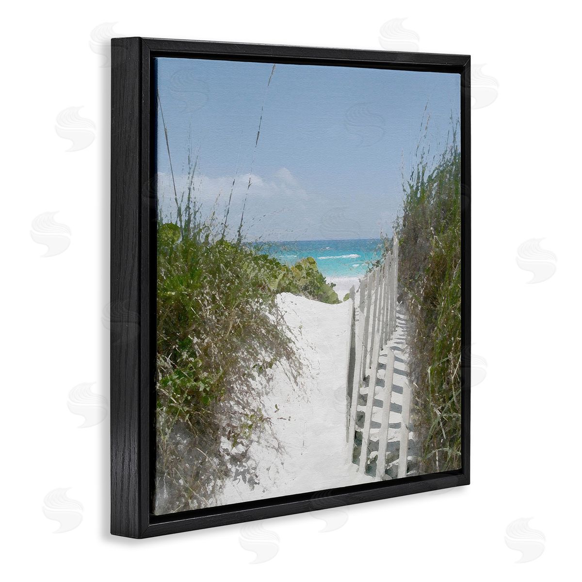 To The Sea Landscape Black Floating Frame Canvas Wall Art, Home Decor by Noah Bay