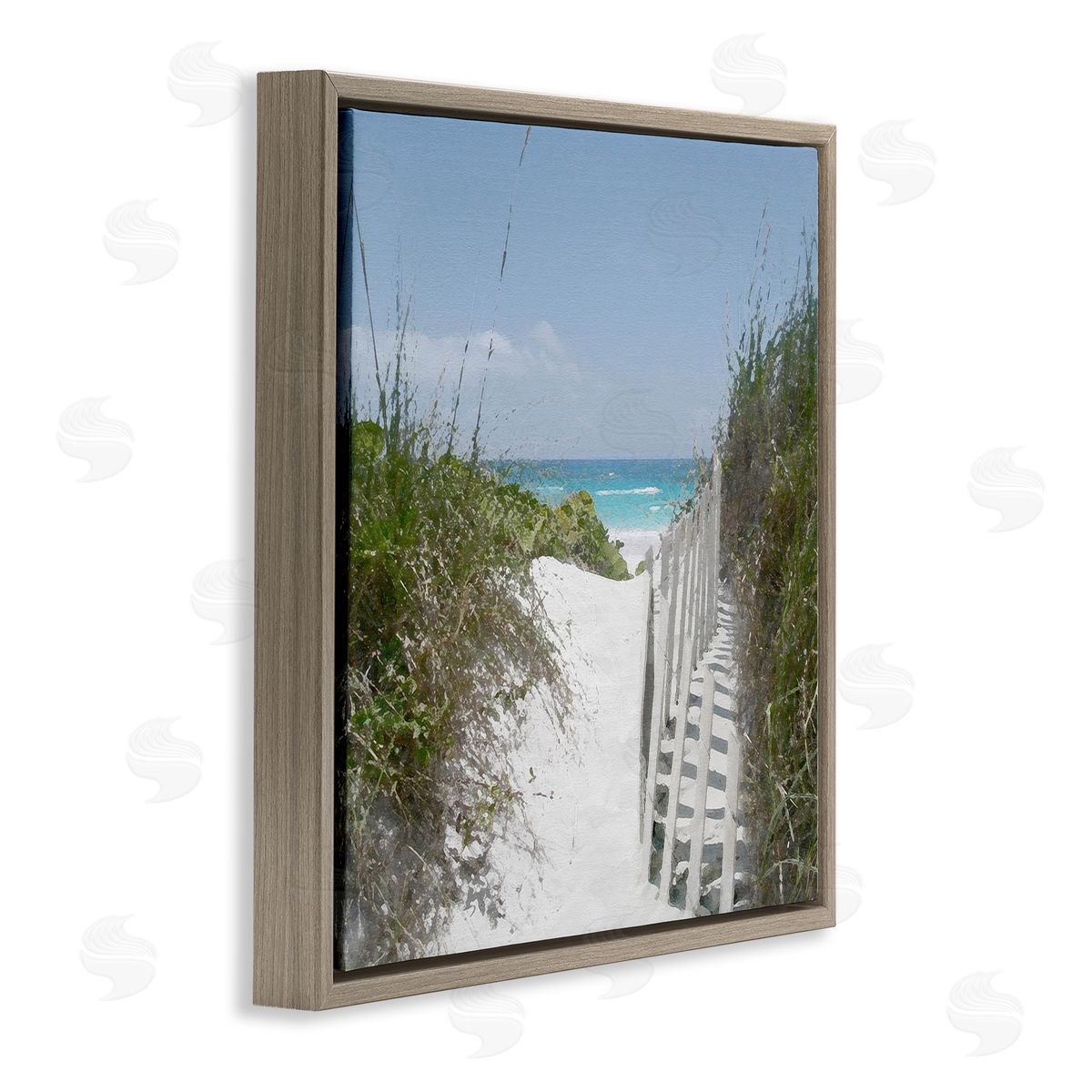 To The Sea Landscape Brown Floating Frame Canvas Wall Art, Home Decor by Noah Bay