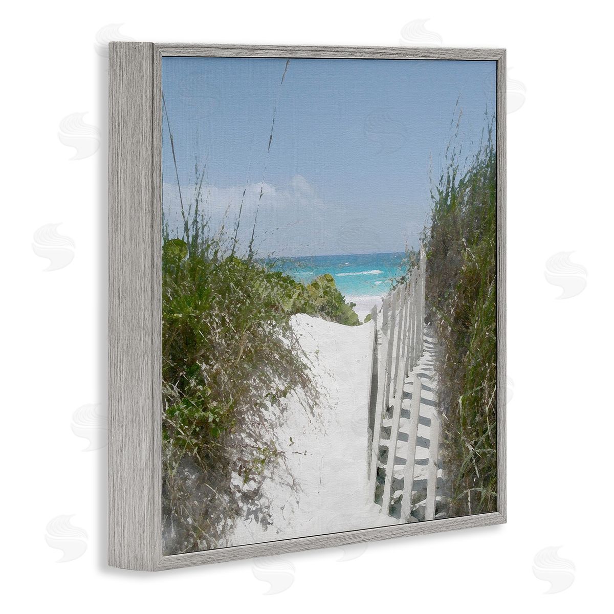 To The Sea Landscape Grey Frame Print Wall Art, Home Decor by Noah Bay