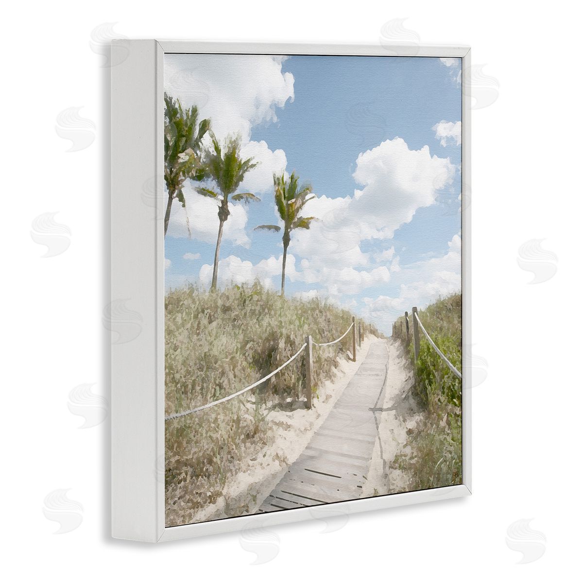 Stroll In Dunes Landscape White Frame Print Wall Art, Home Decor by Noah Bay