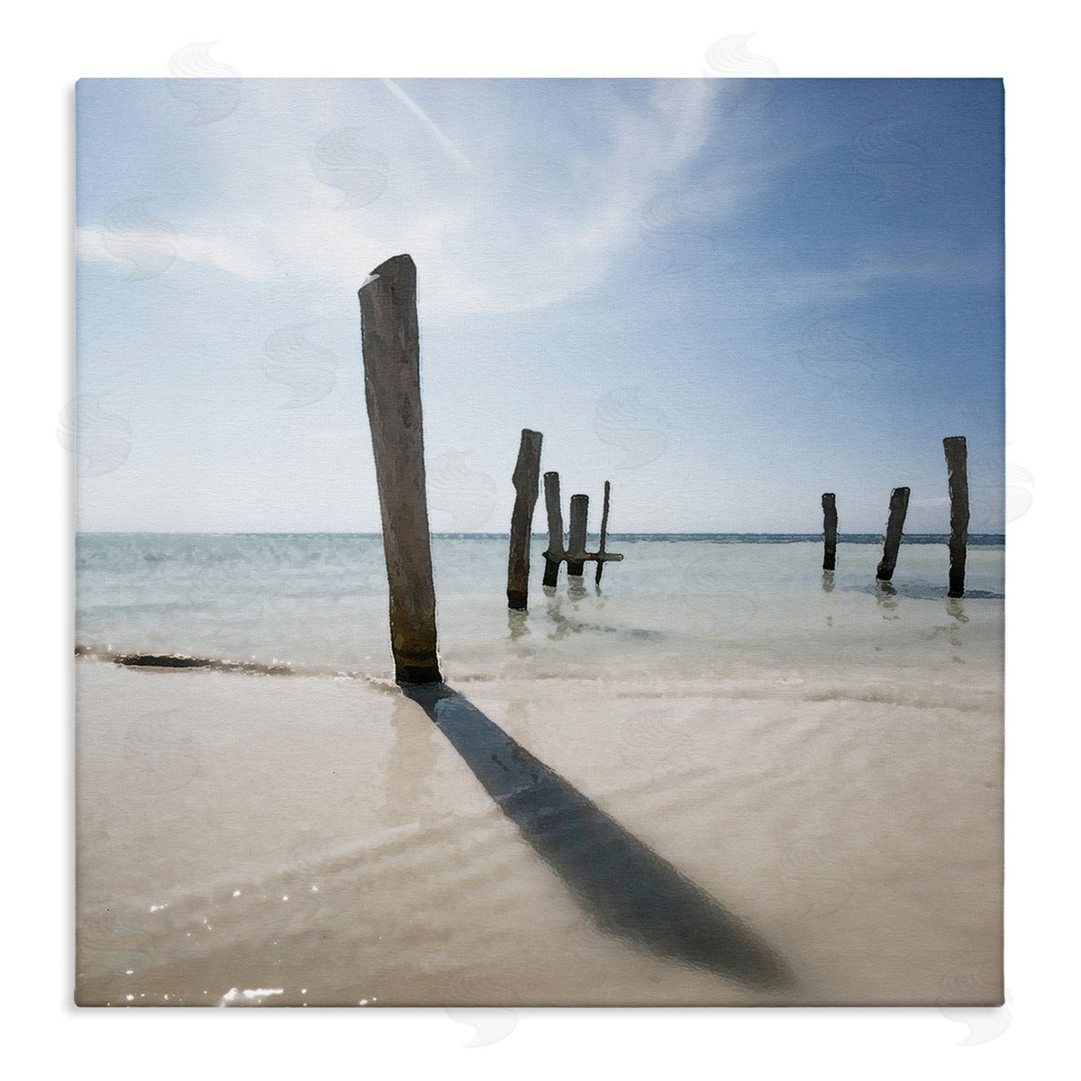 Eight Beach Posts Canvas Wall Art, Home Decor by Noah Bay