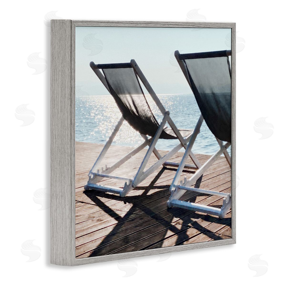 Beach Shadow Reach Grey Frame Print Wall Art, Home Decor by Noah Bay
