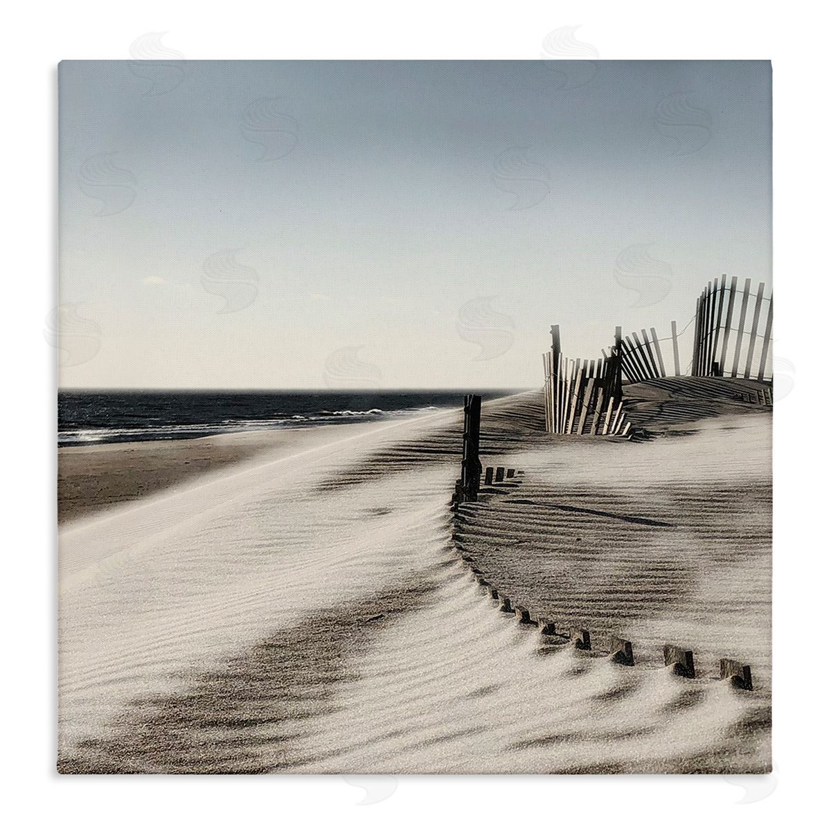 Rippled Beach Fence Canvas Wall Art, Home Decor by Noah Bay