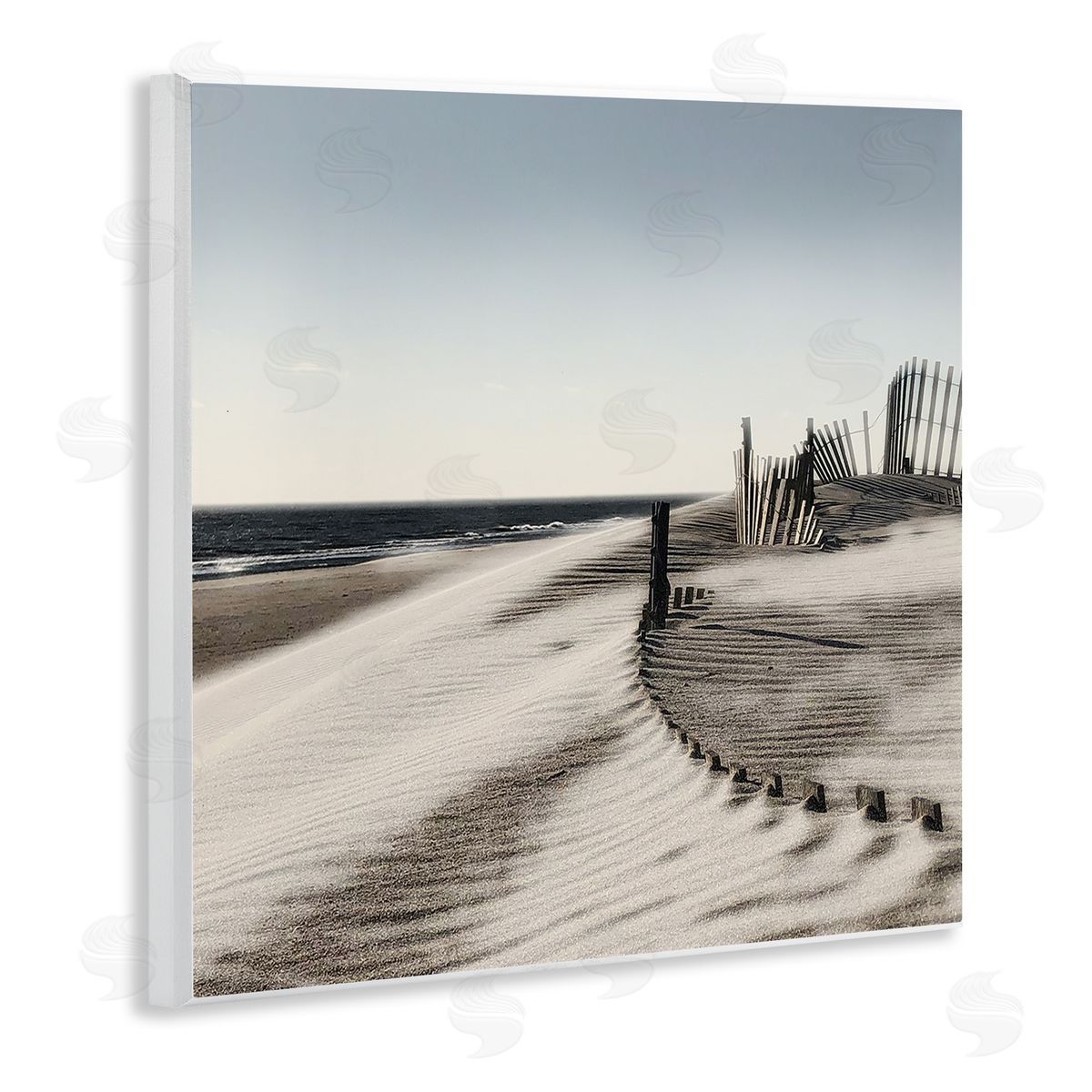 Rippled Beach Fence Wood Plaque Wall Art, Home Decor by Noah Bay