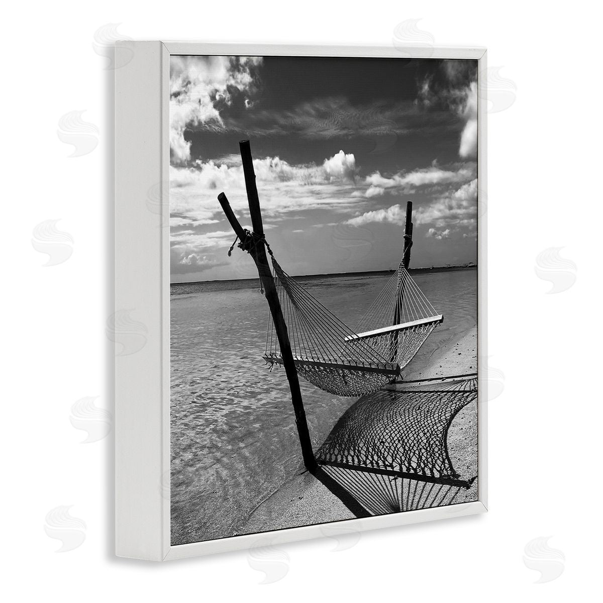Windward Beach Hammock White Frame Print Wall Art, Home Decor by Noah Bay