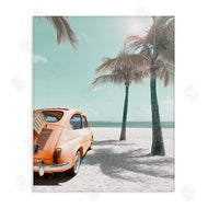 Noah Bay | Orange Car on Beach