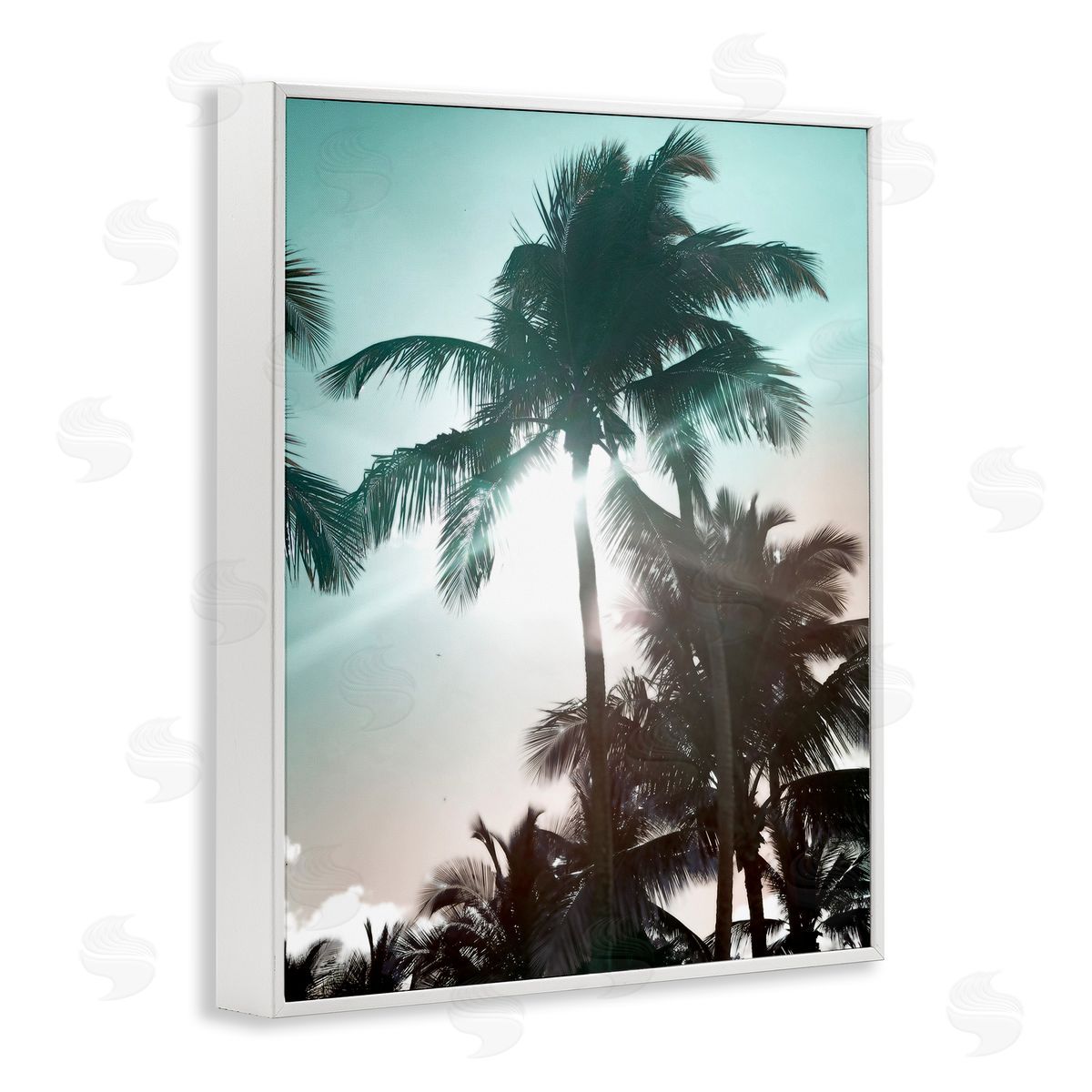 Shady Palm Trees White Frame Print Wall Art, Home Decor by Noah Bay