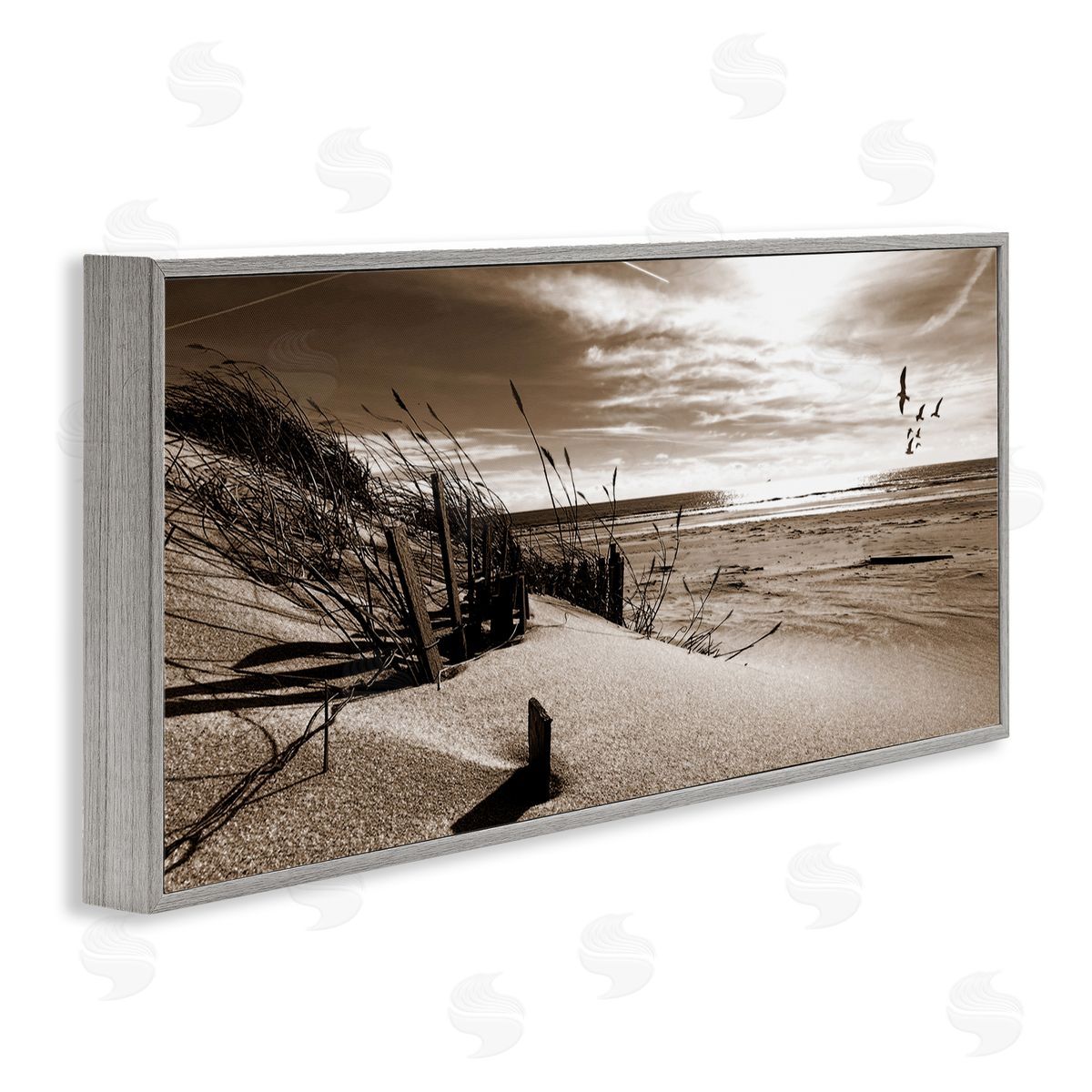 Zen Sands Beach Grey Frame Print Wall Art, Home Decor by Noah Bay