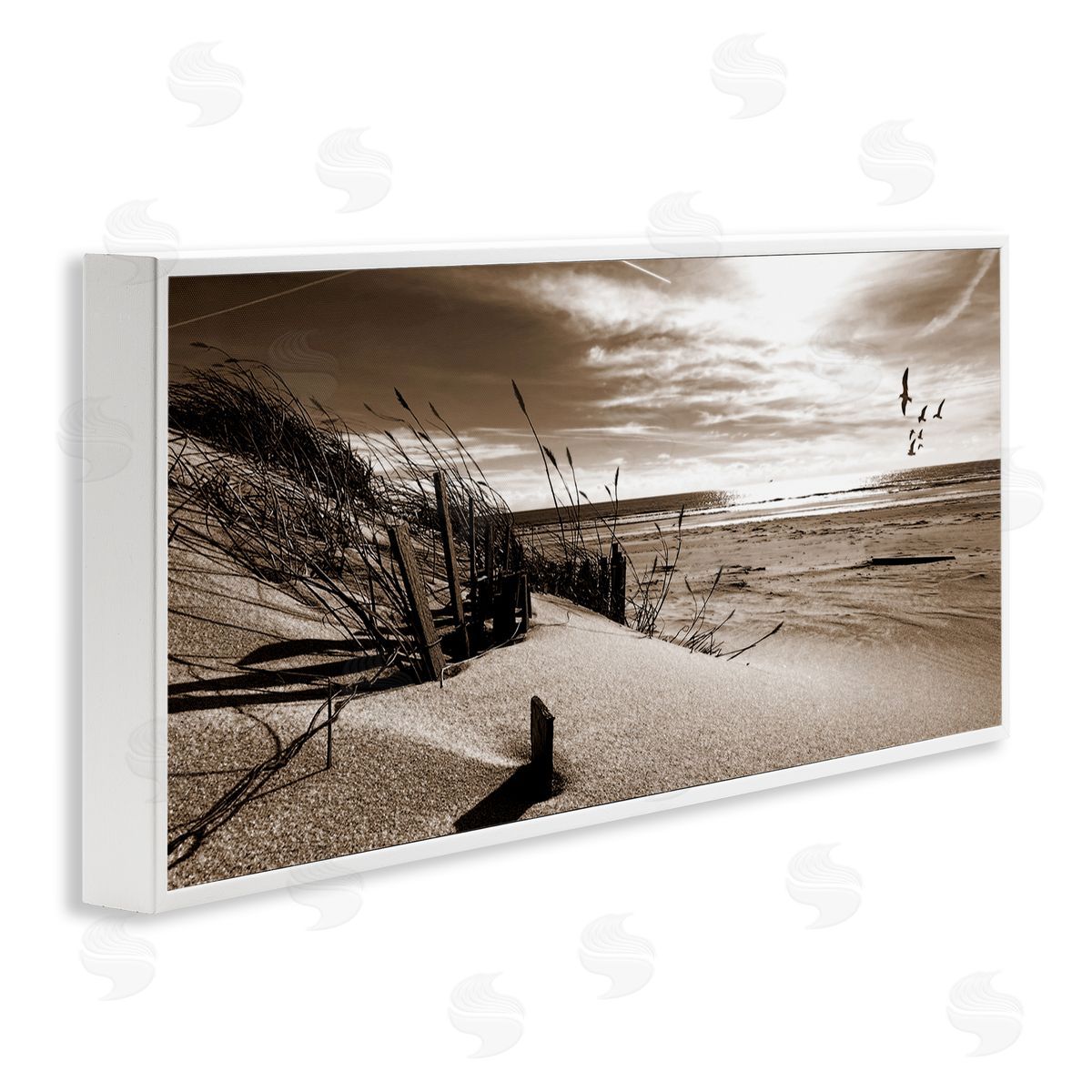Zen Sands Beach White Frame Print Wall Art, Home Decor by Noah Bay