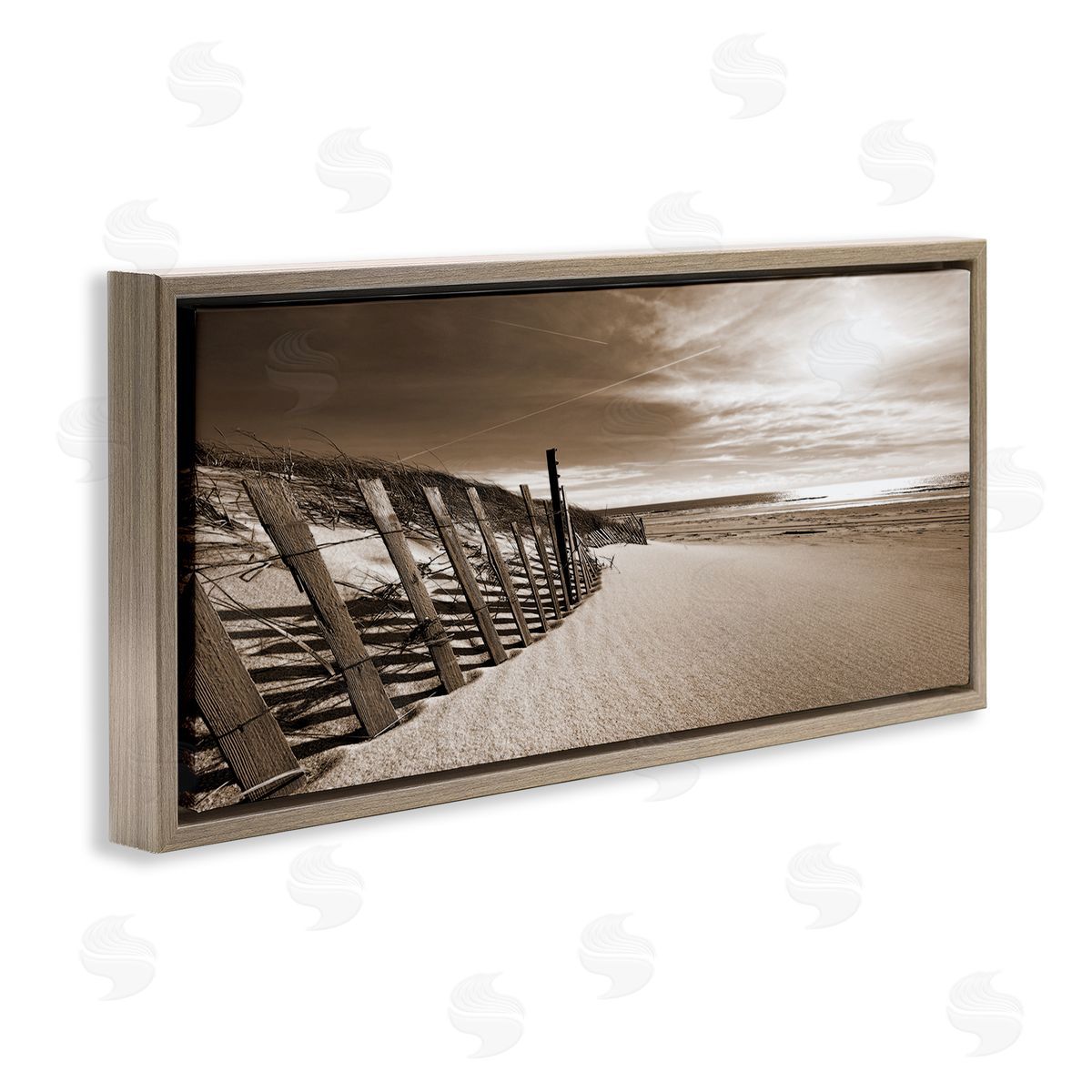 Serene Sands View Brown Floating Frame Canvas Wall Art, Home Decor by Noah Bay