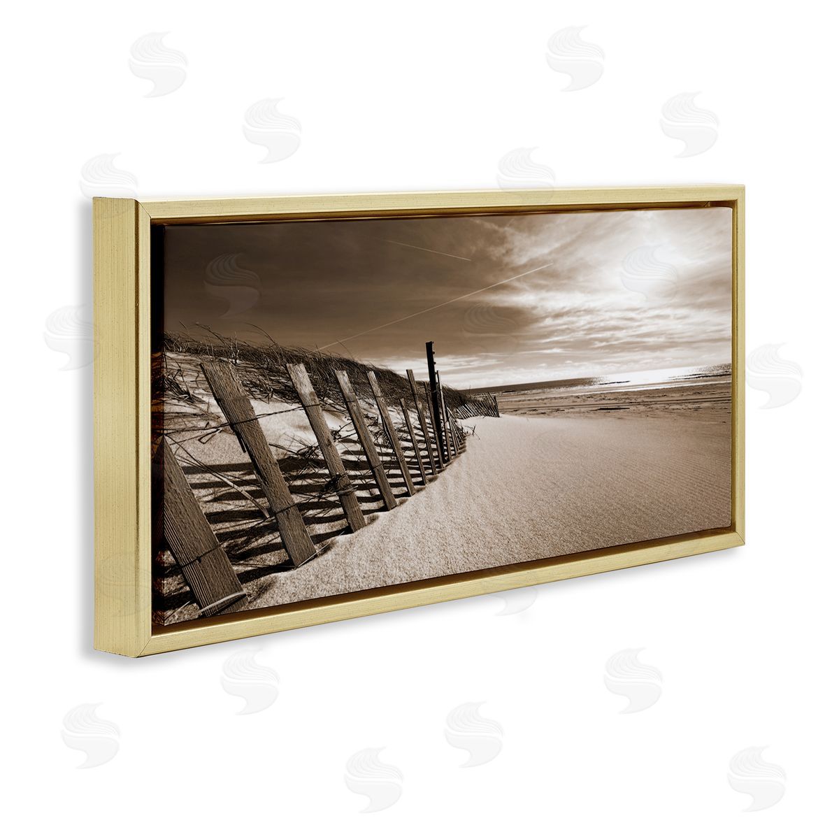 Serene Sands View Gold Floating Frame Canvas Wall Art, Home Decor by Noah Bay