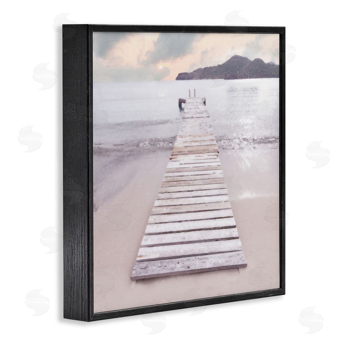 Zen Beach Dock Black Frame Print Wall Art, Home Decor by Noah Bay