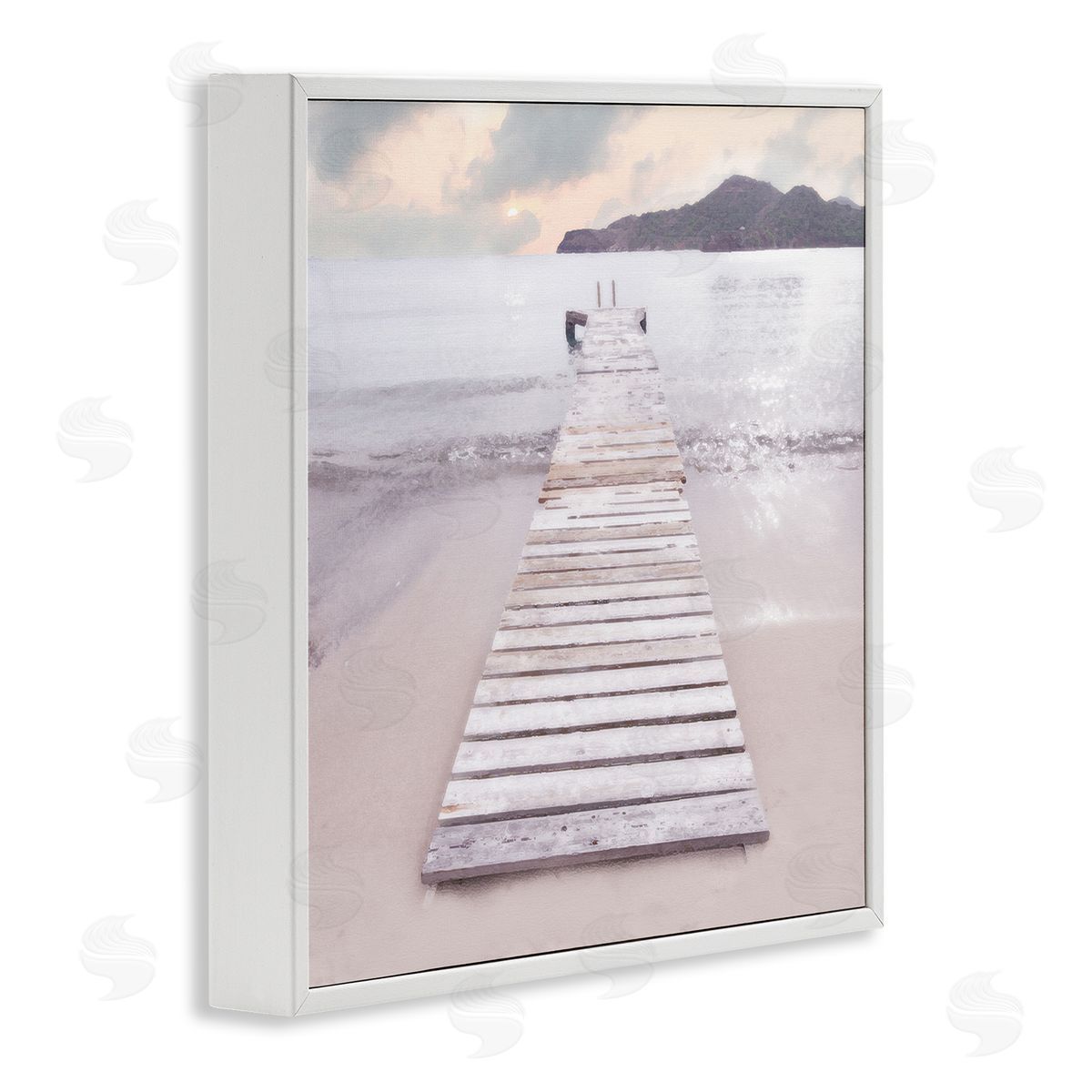 Zen Beach Dock White Frame Print Wall Art, Home Decor by Noah Bay
