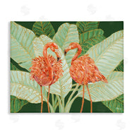 Paul Brent | Martinique Flamingos and Leaves