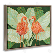 Paul Brent | Martinique Flamingos and Leaves