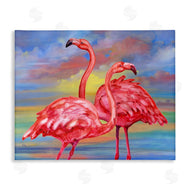 Paul Brent | Rainbow Sunset Flamingos