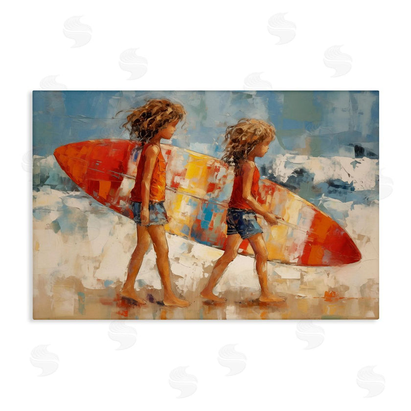 Petal Prints Design | Kids with Surfboard