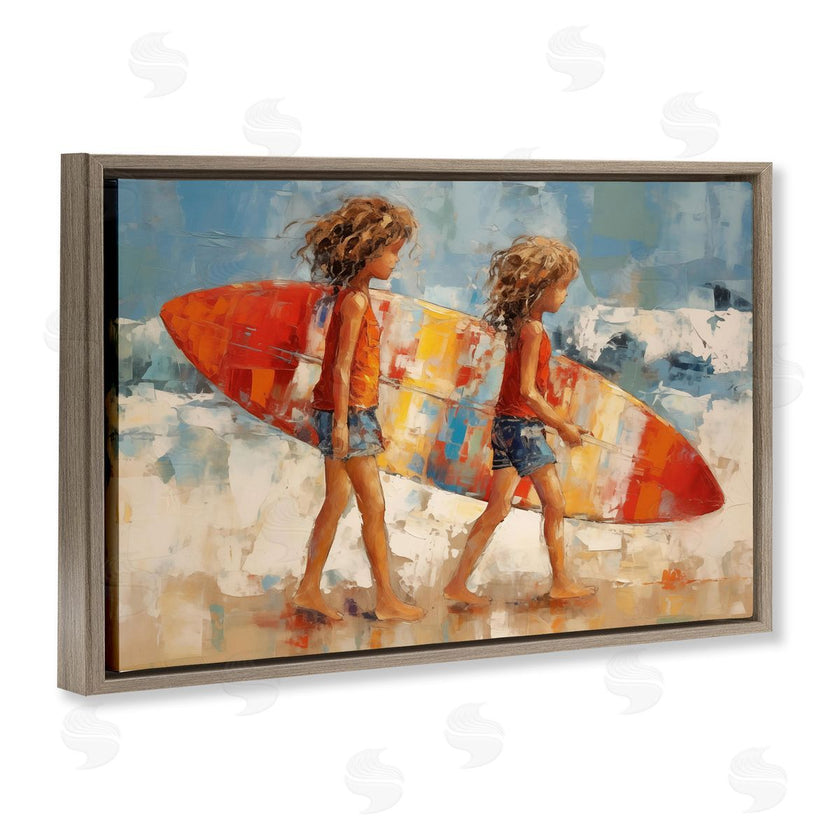 Petal Prints Design | Kids with Surfboard