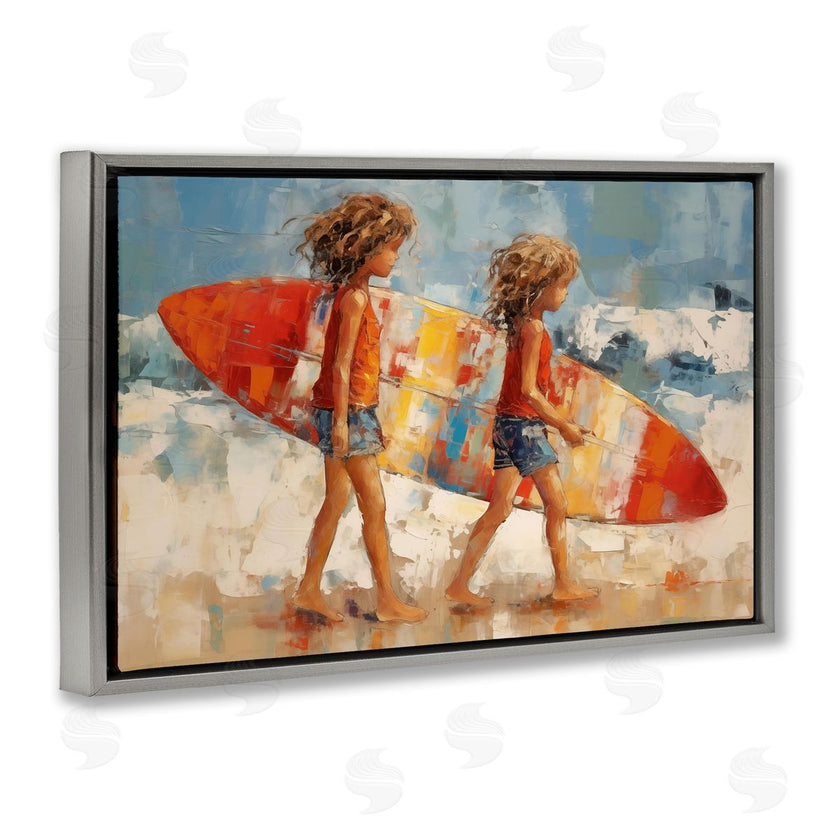 Petal Prints Design | Kids with Surfboard