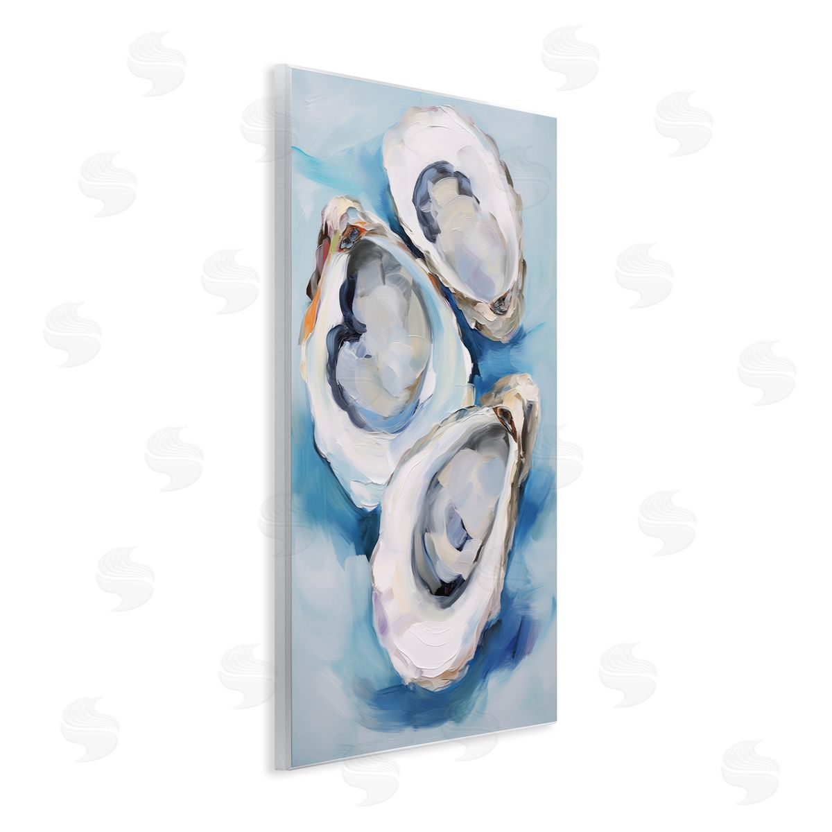 Oyster Shell Trio Wood Plaque Wall Art, Home Decor by Petal Prints Design