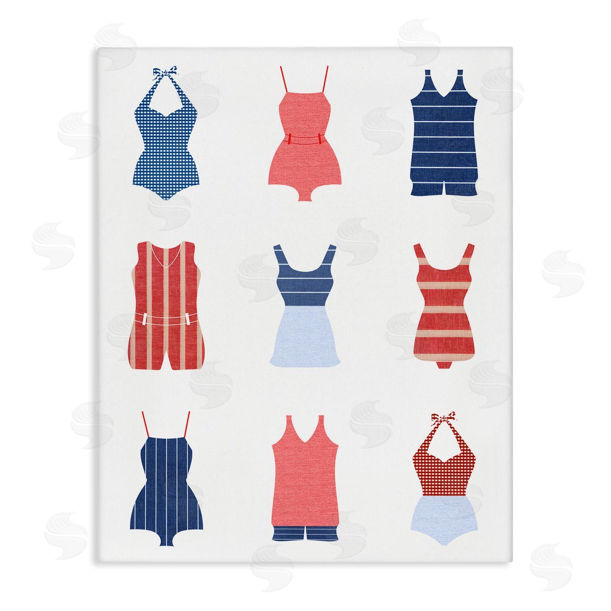 Various Beach Swimsuits Canvas Wall Art, Home Decor by Stupell Studio