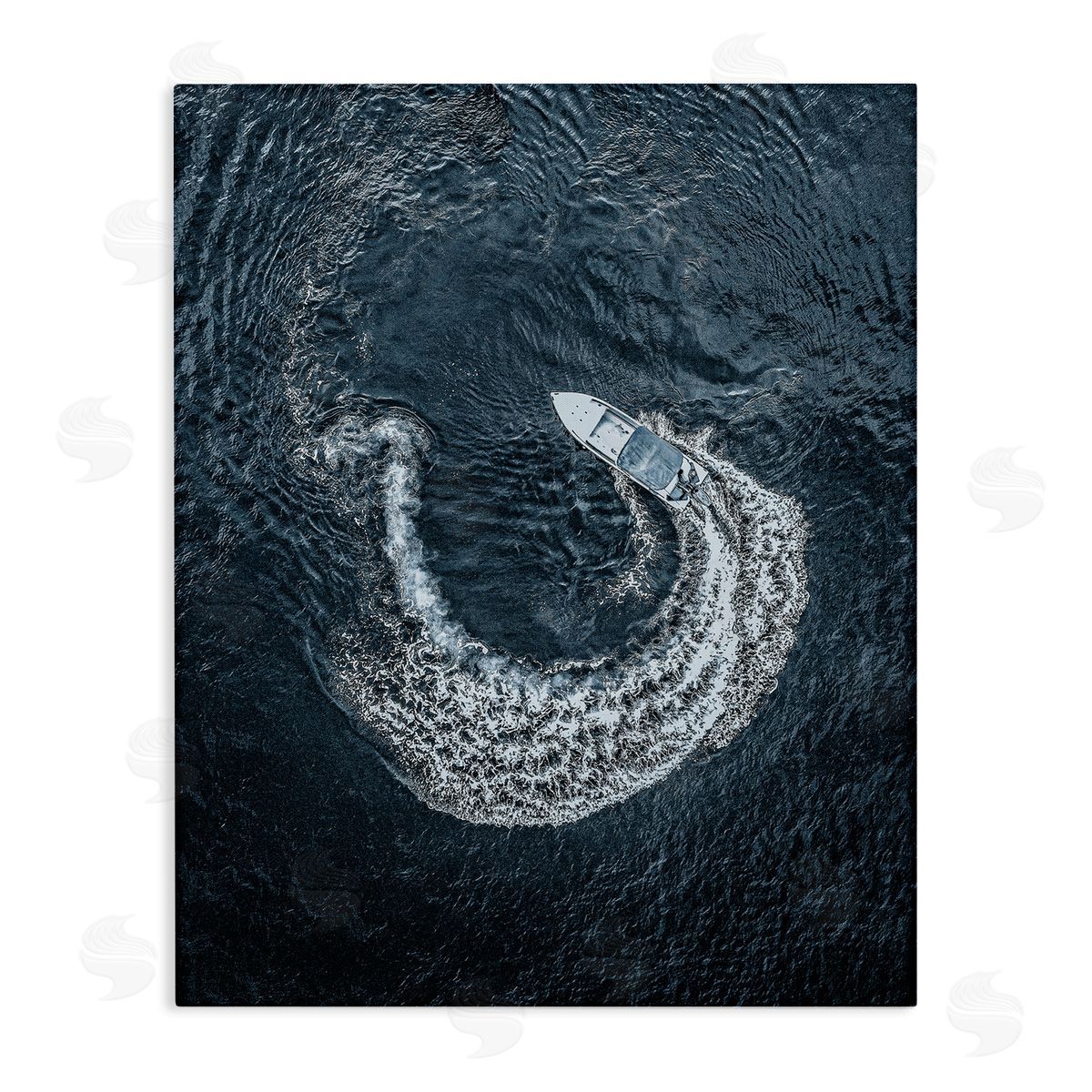 Boat Circling Water Canvas Wall Art, Home Decor by Stupell Studio
