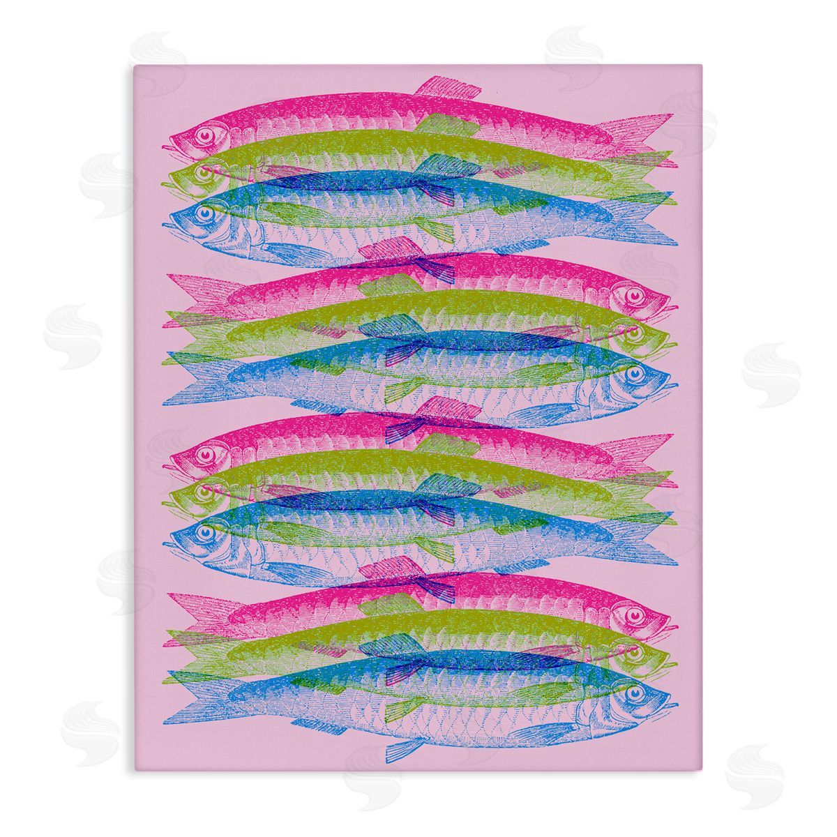 Rainbow Layered Fish Canvas Wall Art, Home Decor by Stupell Studio