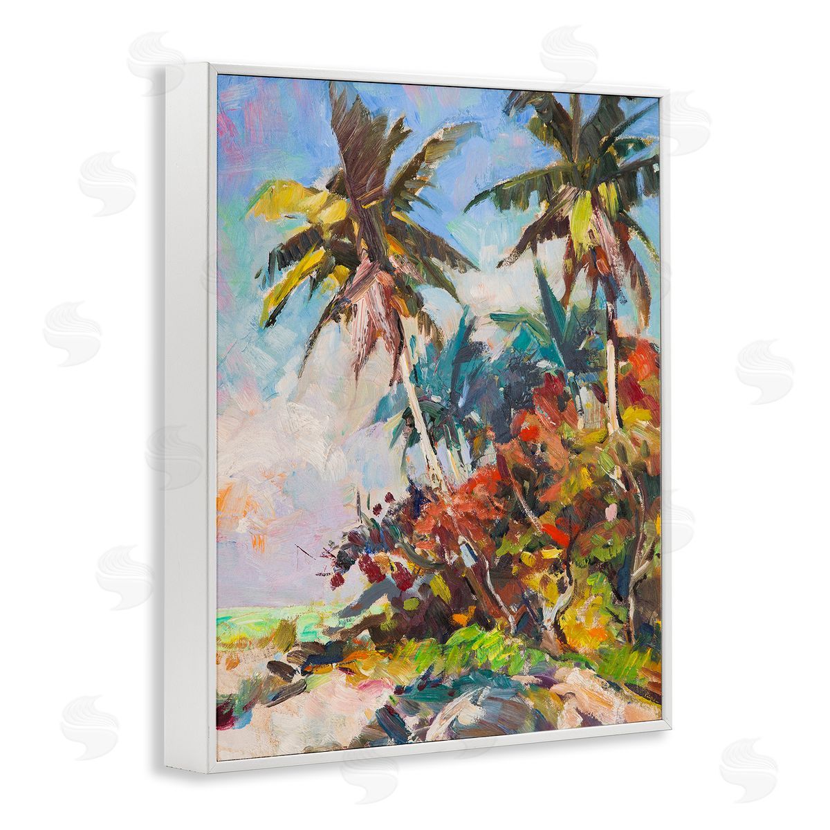 Vivid Palm Nature White Frame Print Wall Art, Home Decor by Richard A. Rodgers