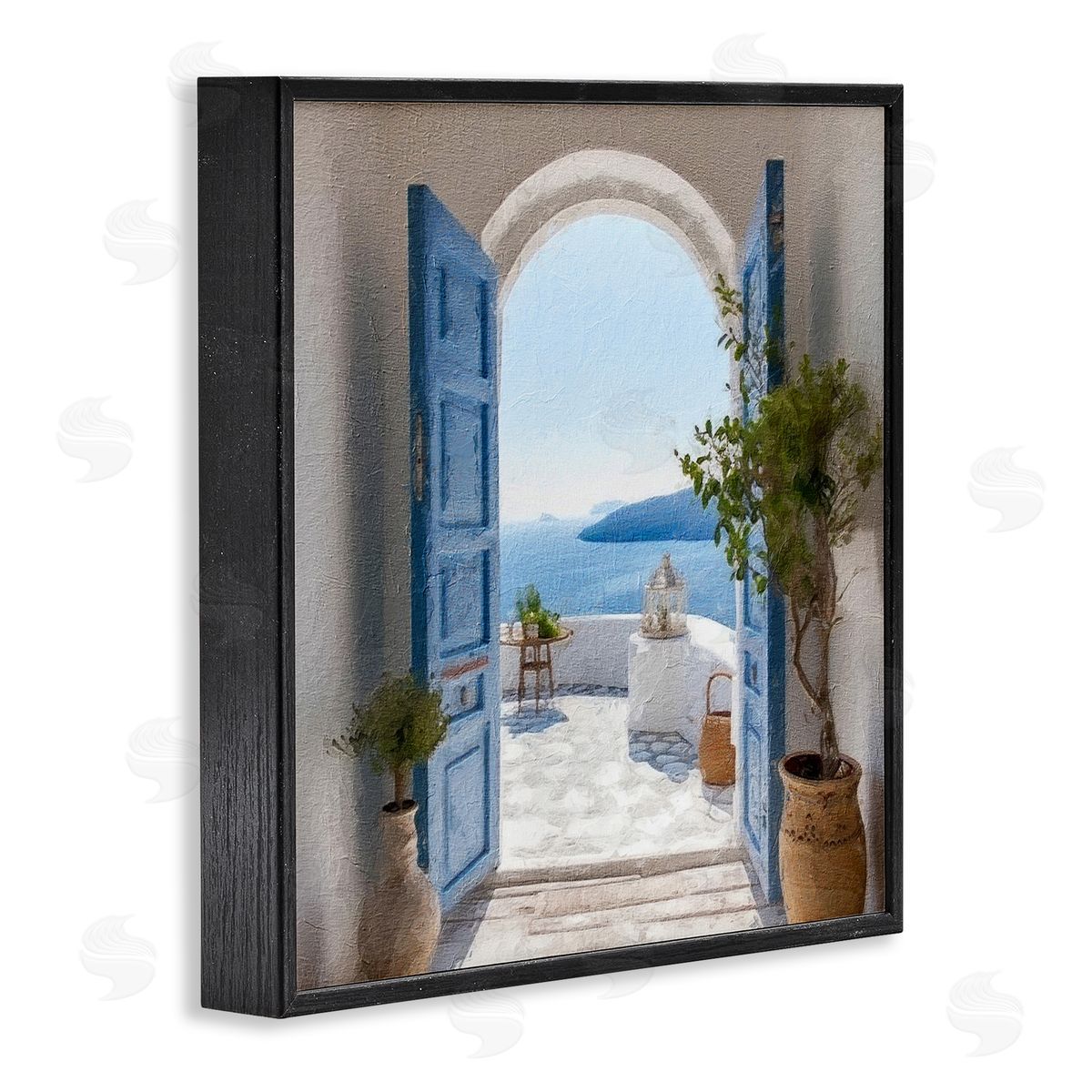 Coastal Doorway to Sea Black Frame Print Wall Art, Home Decor by RileyB