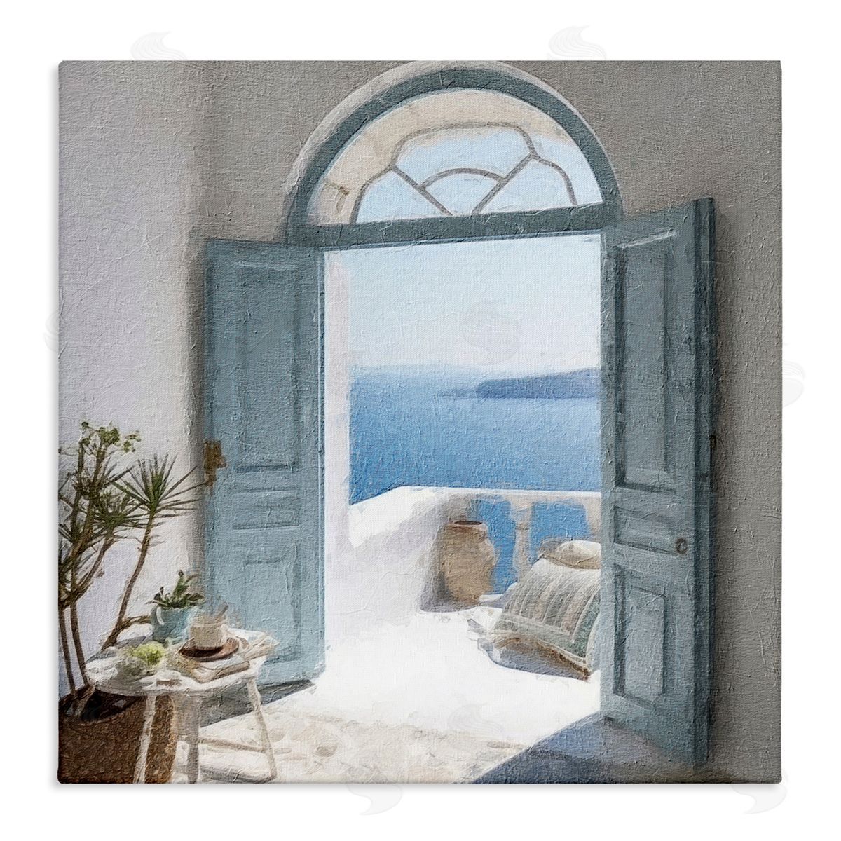 Open Doorway to Sea Canvas Wall Art, Home Decor by RileyB