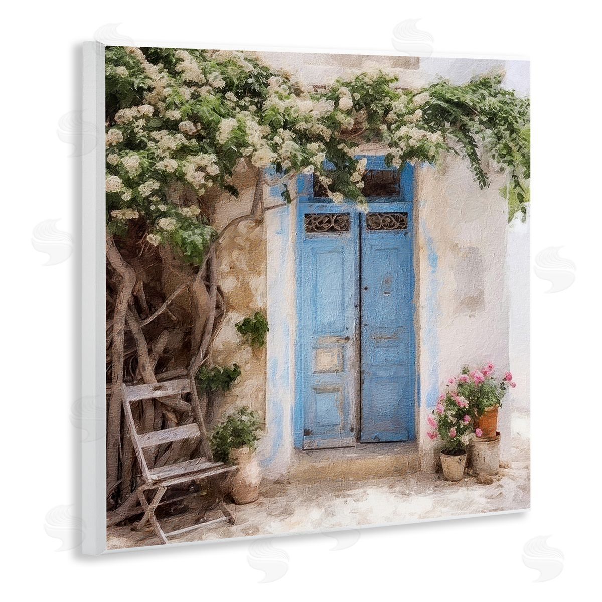 Greek Doorway with Tree Wood Plaque Wall Art, Home Decor by RileyB