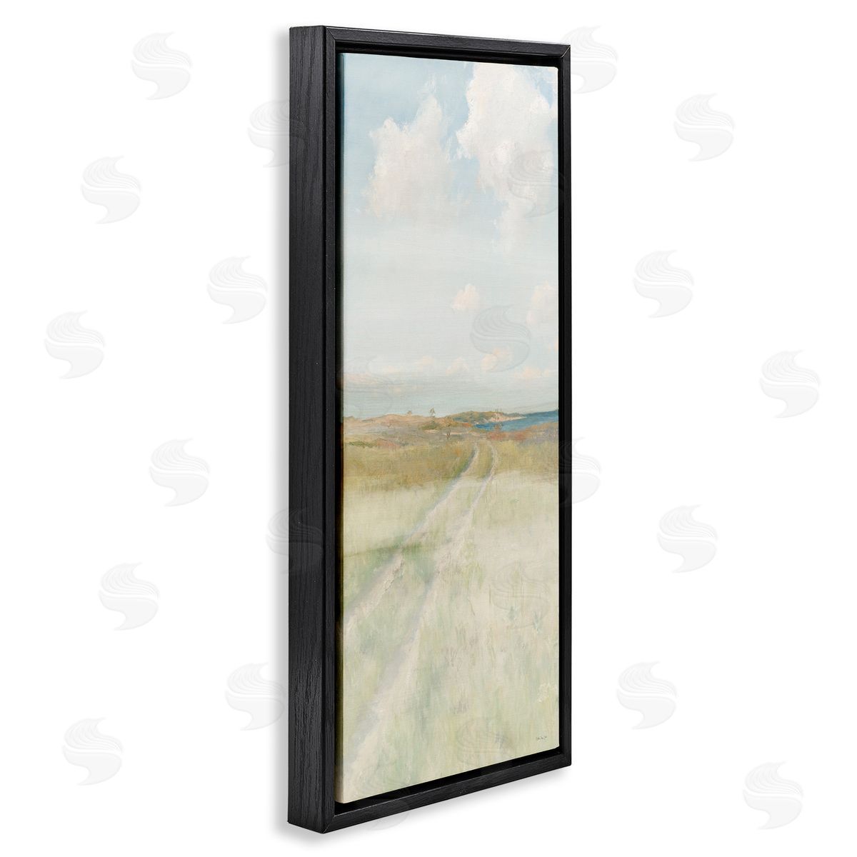 Path To Beach Black Floating Frame Canvas Wall Art, Home Decor by Steller Design Studio