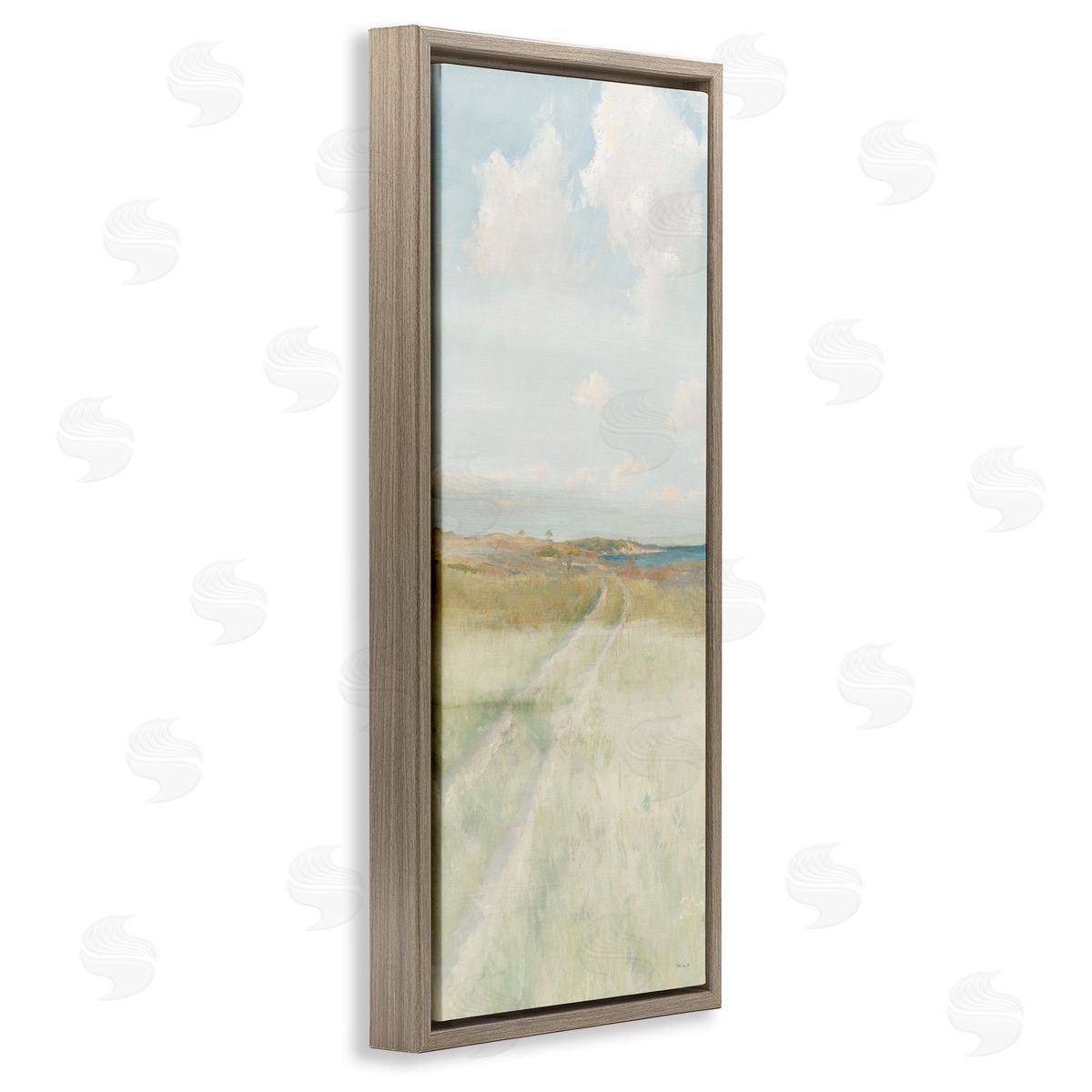 Path To Beach Brown Floating Frame Canvas Wall Art, Home Decor by Steller Design Studio