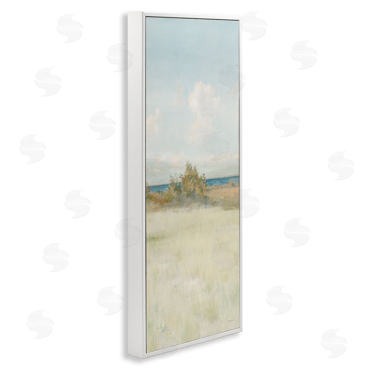 Vegetation on Beach White Frame Print Wall Art, Home Decor by Steller Design Studio