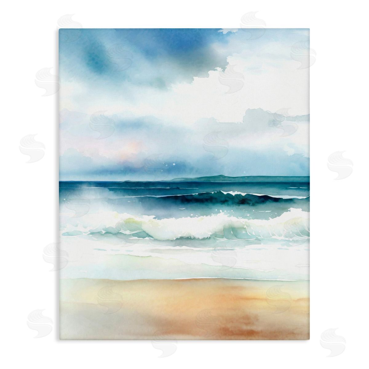 Rolling Seaside Waves Canvas Wall Art, Home Decor by Steve Hunziker