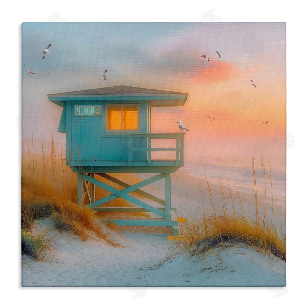 Coastal Charm Beach Canvas Wall Art, Home Decor by Steve Hunziker