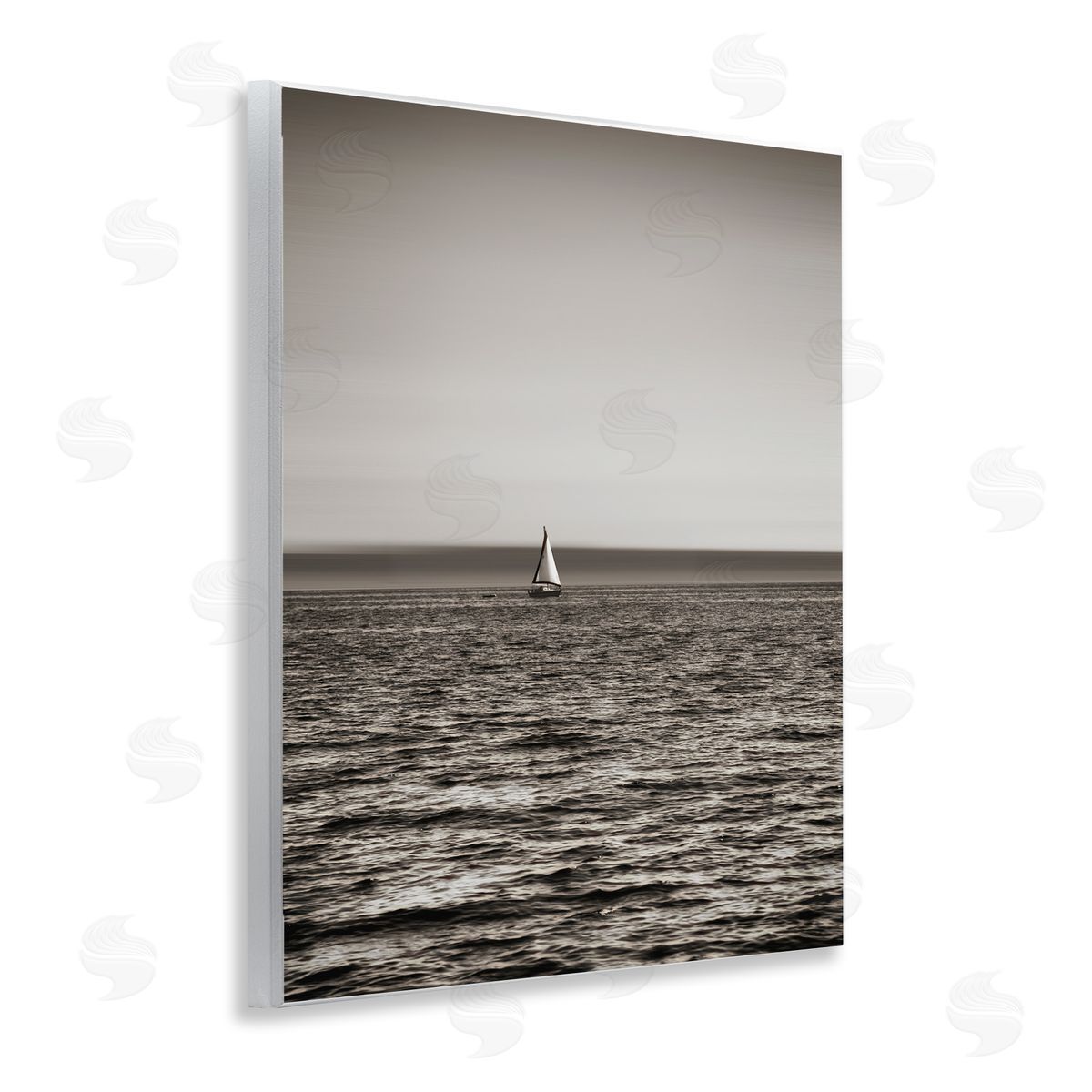 Lone Distant Sailboat Wood Plaque Wall Art, Home Decor by Savanah Plank