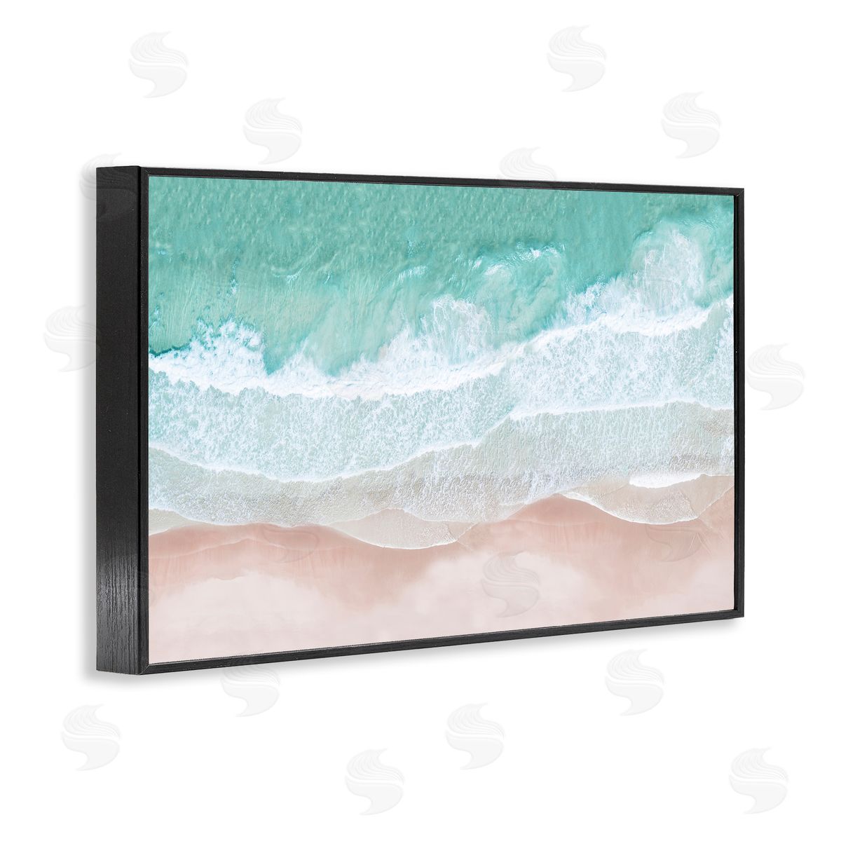 Aerial Sea View Black Frame Print Wall Art, Home Decor by Sisi and Seb