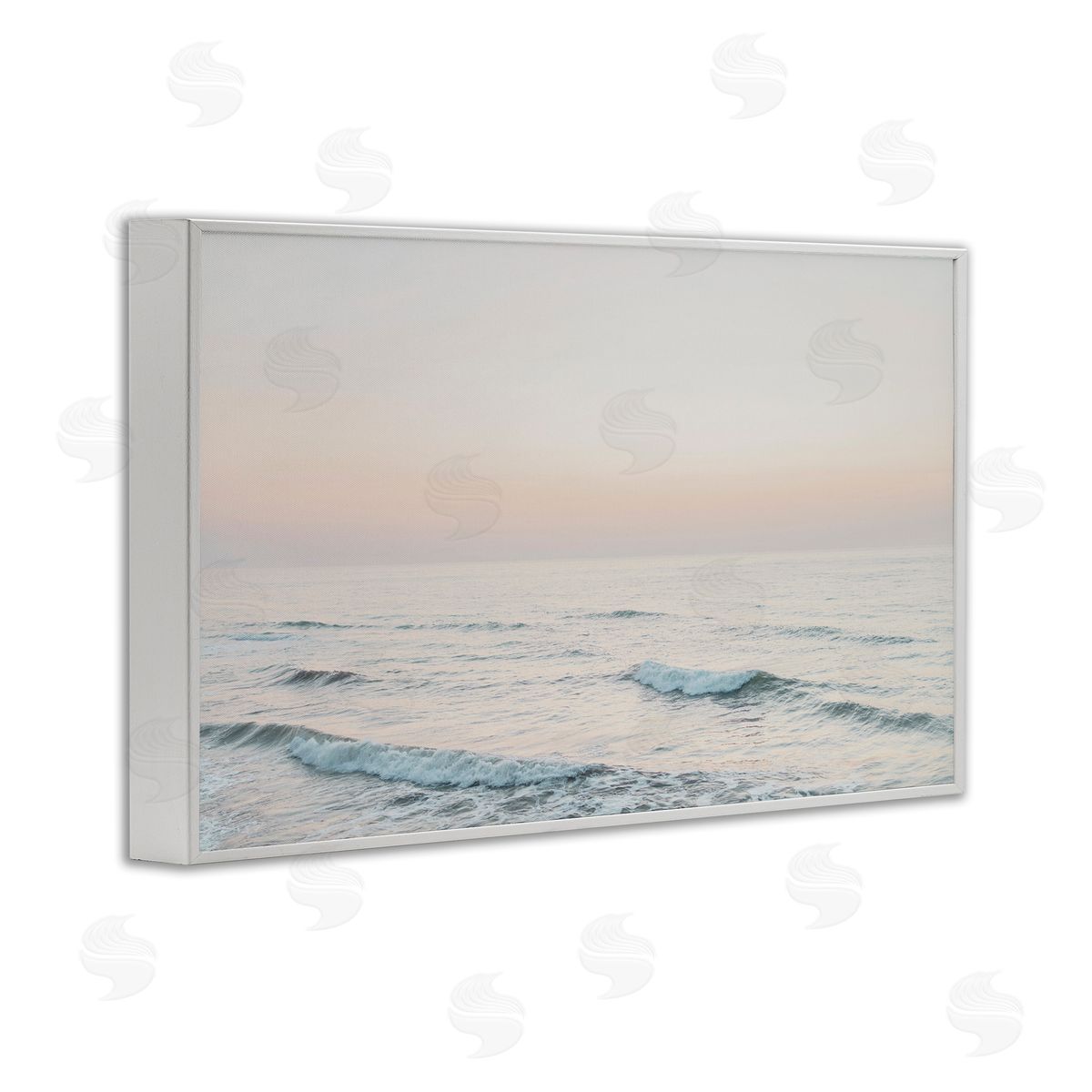 Rolling Waves At Dawn White Frame Print Wall Art, Home Decor by Sisi and Seb