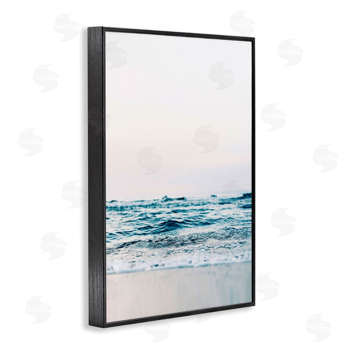 Subtle Beach Waves Black Frame Print Wall Art, Home Decor by Sisi and Seb