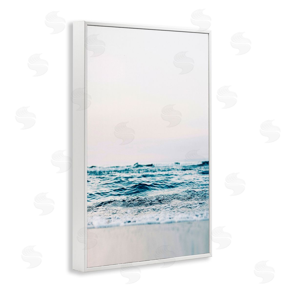 Subtle Beach Waves White Frame Print Wall Art, Home Decor by Sisi and Seb